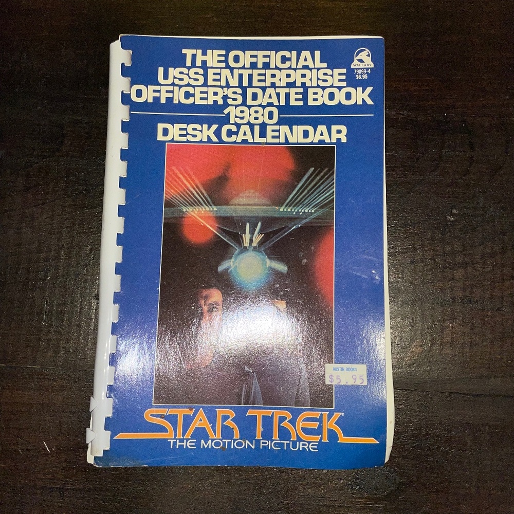 Star Trek Official USS Enterprise Officer's Date Book 1980 Desk Calendar Wallaby